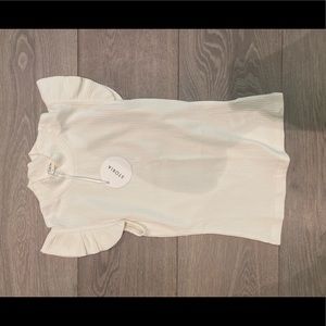 Storie White Ruffled Sleeve Tank Size M